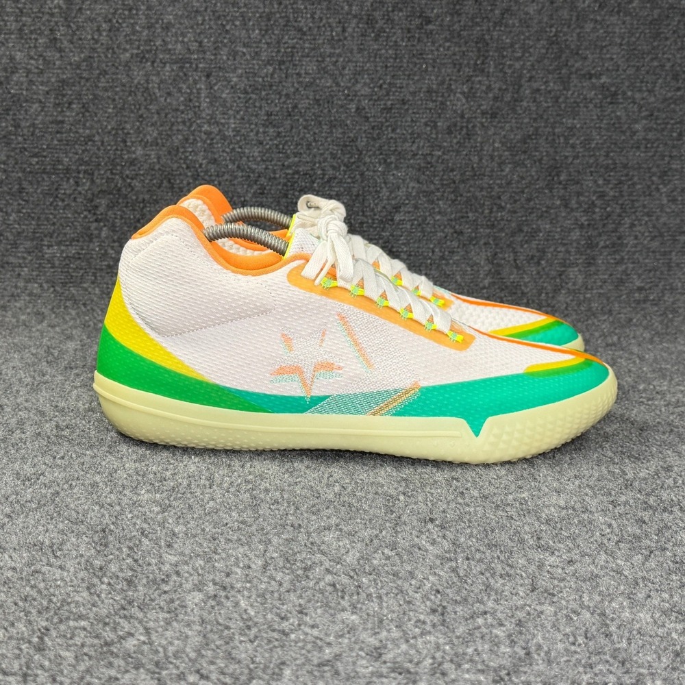Converse All Star React BB Evo Mid Shoes Men 11.5 Hi Vis White Green Orange Glow
